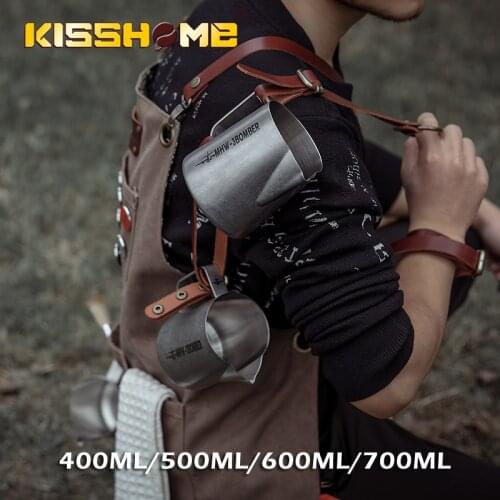 400/500/600/700ml Coffee Milk Jug Stainless Steel Espresso Frothing Pitcher Pull Flower Cup Craft Latte Cappuccino Barista Cups