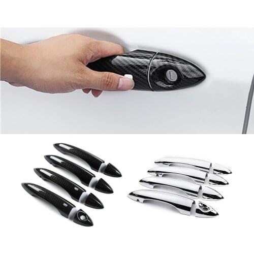 8pcs ABS Carbon Fiber Car Exterior Door Handle Cover Trim Sticker Car Styling for Alfa Romeo Giulia Stelvio