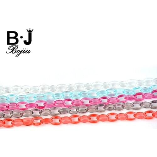 BOJIU 1 M Small Links Resin Choker Necklace Chain Multifunction Colorful Women Charm Bag Chain Fashion Decorations NK1046