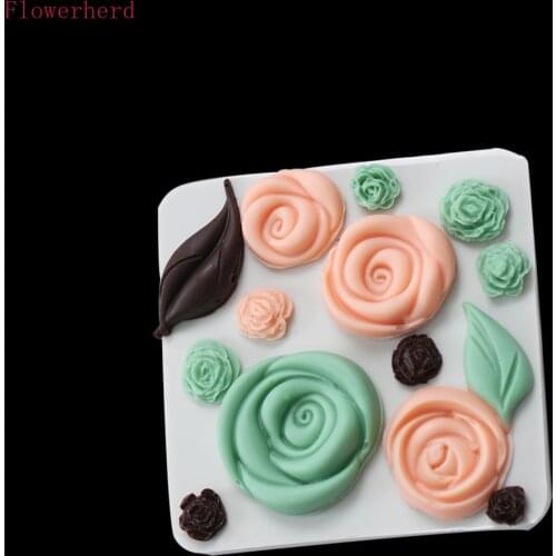 DIY Baking Mold Rose Flower Rose Leaf Fondant Cake Silicone Mold Chocolate Mold 3d Flower Mold Cake Decorating Pastry Tools