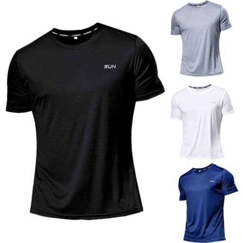 10PCS Multicolor Mens Running T-Shirts Fitness Gym Running Shirts Sportswear Gym Clothing Short Sleeve Sport T Shirt