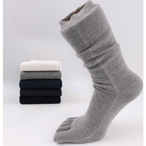 Hotsell American High Ankle Toe Socks Brand Mens Dress Five Finger Sock Solid Color Sox 5 Pairs MKB003