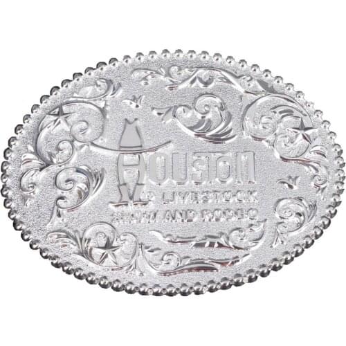 Custom Logo Metal Souvenir Belt Buckle Hot Sale Electroplated Silver 3D Belt Buckle