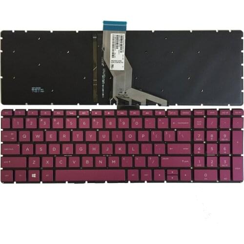 US Backlit laptop keyboard for HP 15-bs012ds 15-bs022ds 15-bs020nd 15-bs032nd Black/Fuchsia/Green