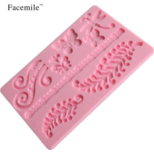 Butterflies Flower Shape Decoration Lace Mat Lace Fondant Mold Sugar Lace Silicone Pad For Wedding Cake Fondant Lace Mold 04010