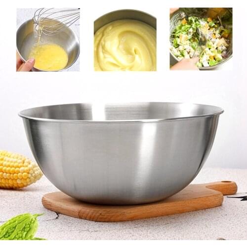 High Quality 304 Stainless Steel Salad Bowl Kitchen Metal Nesting Food Storage Bowls Set Cooking Vegetable Fruit Egg Mixing Bowl
