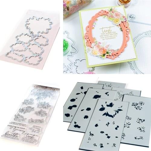 Flower letter Metal Cutting Dies Stamps Stencil Scrapbook Diary Decoration Stencil Embossing Template DIY Greeting Card Handmade