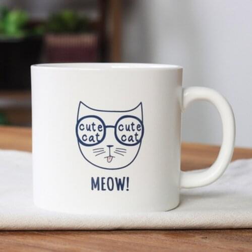 Custom Fashion Ceramic Cup 350ml Ins Creactive Japanese Style Simple Water Cup Personality Coffee Cup Straight Cup Microwaveable