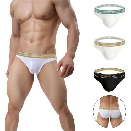 Plus size Men sports underwear cotton running seamless sexy hollow out panties lingerie briefs hollow out U convex pocket space