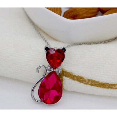 N005 Korean version of the new fall fashion jewelry elegant sweet super joker flash crystal cat lady necklace