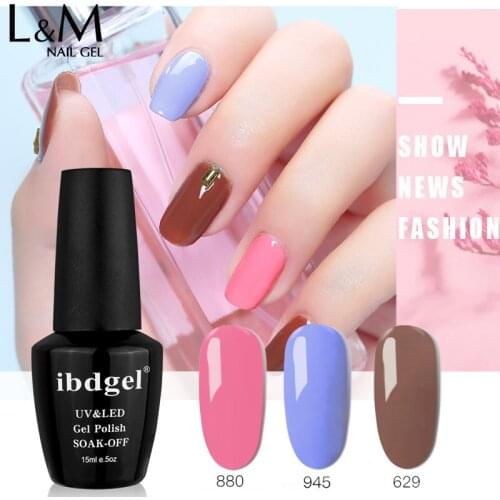 Ibdgel Nail Gel Polish kit 12 pcs color Widely Used Nail Art Design Neon UV Gel Nail Polish Lacquer 15ml Manicure Free Shipping