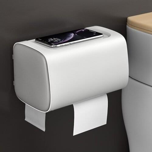 Wall Mounted Toilet Paper Holders Adjustable Double Layer Shelf Bathroom Waterproof Tissue Box Portable Paper Storage Box