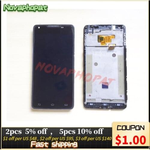 Novaphopat Black Digitizer For Philips W6610 W6618 Touch Screen Sensor with LCD display full Completely Assembly frame