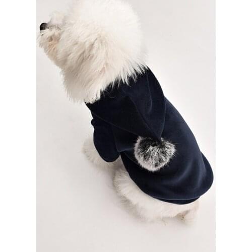 Dog Clothes Outfit for French Bulldog Teddy Soft Pet Fashion Hooides for Autumn/Winter Clothes Warm Cotton With Hat Cute Coat