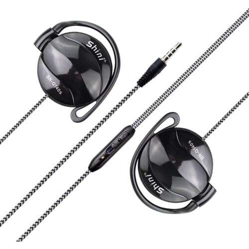 Shini Q140S 3.5mm Wired Headphones HIFI Stereo Metal Earphones Heavy Bass Headset Over-ear Adjustable With Microphone for phone