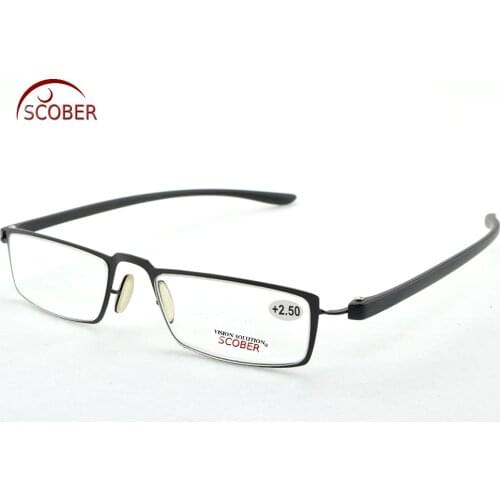 = SCOBER = Ultra-light Super TR90 Reading Glasses Delicate Hinge Portable Anti-fatigue lenses +1 +1.5 +2 +2.5 +3 +3.5 +4