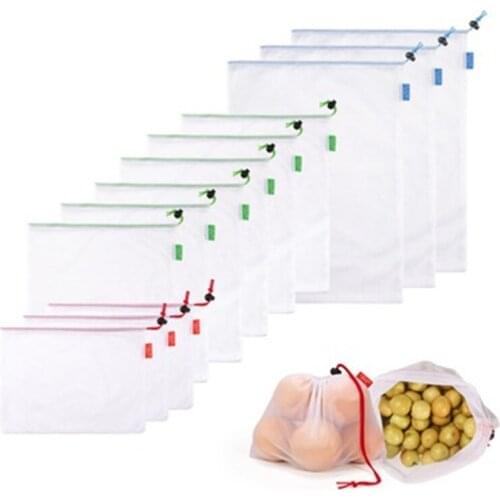 50Pcs Polyester Bundle Mesh Bag Multipurpose Mesh Cloth Green Bundle Pocket Fruit Vegetable Mesh Polyester Storage Small Items