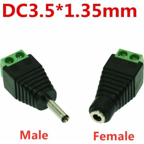 10Pcs Male Female DC Power Plug Connector 3.5x1.35mm 1.35mm x 3.5mm Needn't Welding DC Plug Adapter 12V 24V For CCTV
