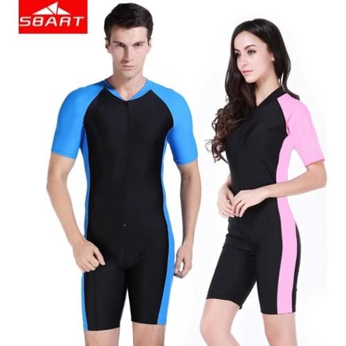 SBART Short Sleeve Swimwear Women One Piece Surfing Suit Womens Swimsuits Rash Guard Swimming Suit For Women Wetsuit