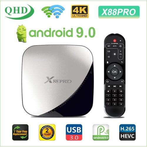 4GB 64GB X88 Pro Smart TV BOX QHDTV Android 9.0 Rockchip RK3318 Quad core WIFI Google Player X88Pro qhd Set Top Box 2GB 16GB