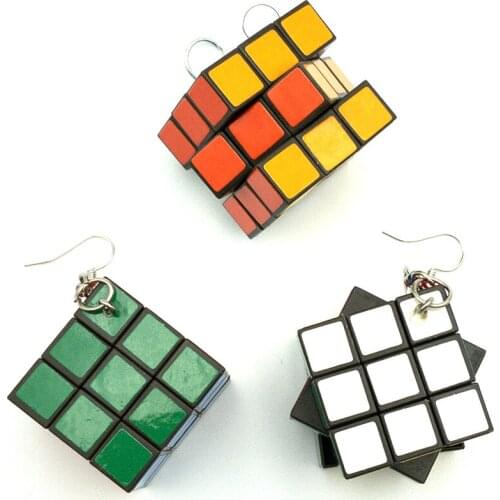Creative Cube Toy Earrings For Your Boring Time Intelligence Games Exaggerated Earrings For Women Children Christmas Gifts New