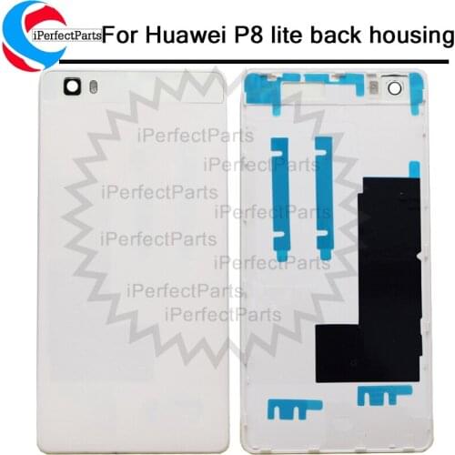 AAA+ Battery Back Cover For Huawei P8 Lite Door case For HUAWEI P8 Lite housing replacement + Back Camera Glass Lens Case