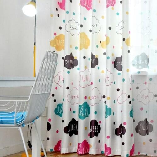 Kids Curtains for Living Room Customized Cartoon Shade Curtains Cute Cloud Cloth for Bedroom Cartoon Boys Girls Window Curtain