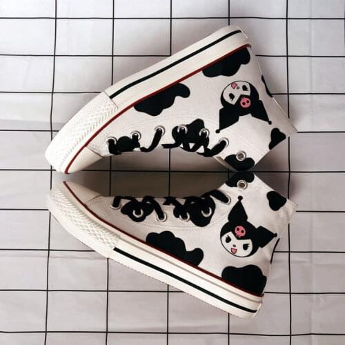 Japanese Harajuku Women High-top Cute Cartoon Print Canvas Shoes Female Platform Flats Shoes Women Students Casual Sneakers