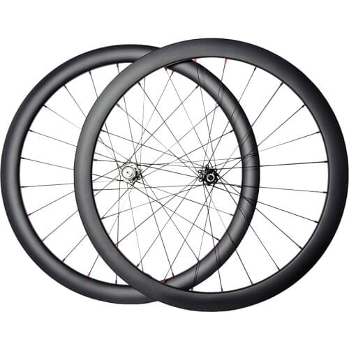 1315g 700c 42mm Tubeless Clincher Road Disc straight pull carbon wheelset UD 3K 12K Thru QR 24H D411SB D412SB 6-bolt HG XDR bike