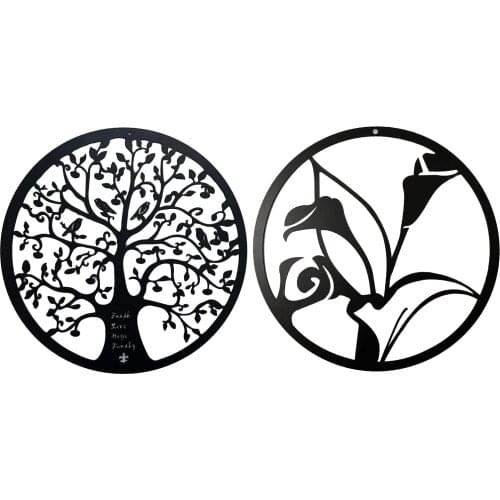28cm Bird Garden Indoor Outdoor Hanging Metal Life Tree Of Life Wall Hanging Art Lily Interior Wall Decoration