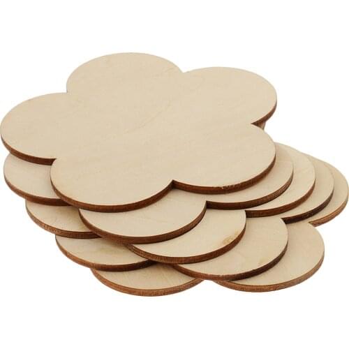 3 Sizes Flower Shape MDF Unfinished Wood Blank Plaque for DIY Craft Pyrography