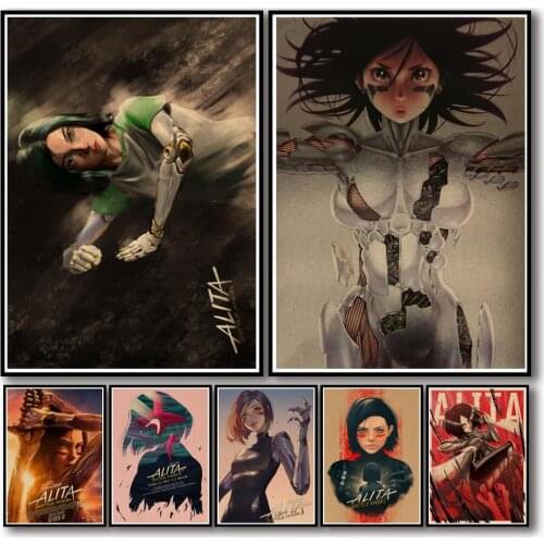 31 Designs Anime Alita Battle Angel Kraftpaper Poster Artwork Fancy Wall Sticker for Coffee House Bar A3