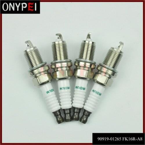 4pcs 90919-01265 FK16R-A8 Dual Iridium Spark Plugs fit for Toyota YARIS PRIUS C 1.5 Hybrid NHP10 NHP130 9091901265 FK16RA8