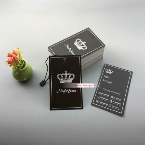 300gsm Coated paper Customized print clothing hang tag paper board garment hand tags 400pcs/lot