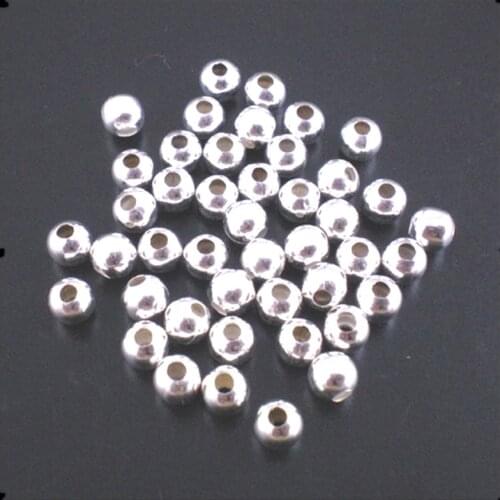 500Pcs Spacer Beads Alloy Smooth Ball Round Silver Plated Jewelry DIY Findings 4mm Dia