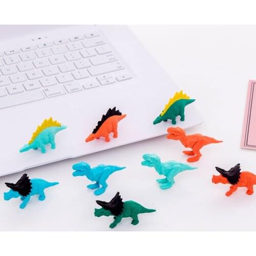 54pc/lot New Dinosaur model animal rubber eraser/ stationery for children students/nice gift eraser/wholesale