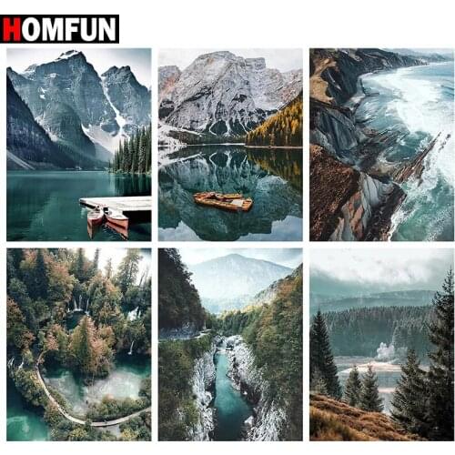 HOMFUN Full Square/Round Drill 5D DIY Diamond Painting "Forest landscape" Embroidery Cross Stitch 5D Home Decor Gift