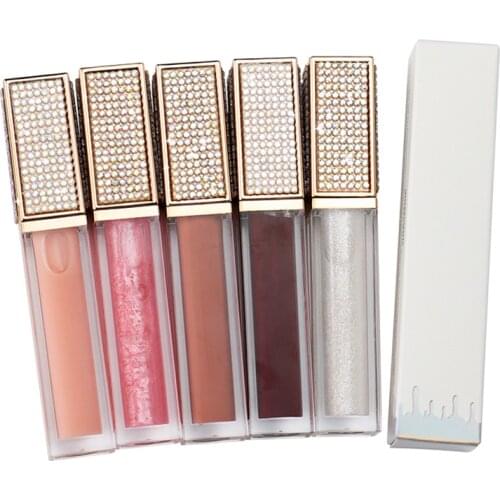Diamond Square Tube Matte Liquid Lipstick Private Label Cosmetics Custom Lip Gloss Tubes With Logo No Label Lip Gloss Wholesale