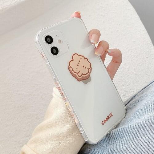 Sweet Bear Phone Case Cute Clear Protective Cover Silicone Capa For iPhone 12 11 Pro Max Mini XS Max X XR 7 8 Plus Shell Fundas