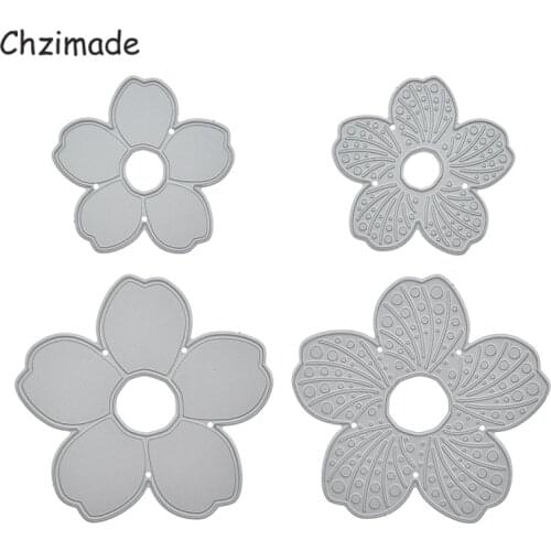 Chzimade Plum Flower Metal Cutting Dies Background Scrapbooking Stencil For Diy Card Making Embossing Die Cuts Decoration