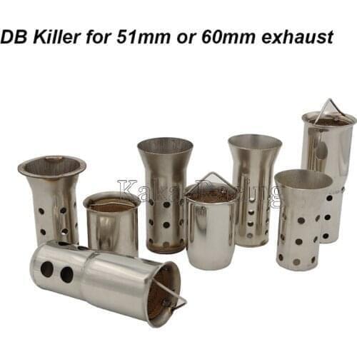 DB killer Universal 51mm 60mm Motorcycle exhaust muffler pipe silencer db killer Steel exhaust silencer noise sound eliminator