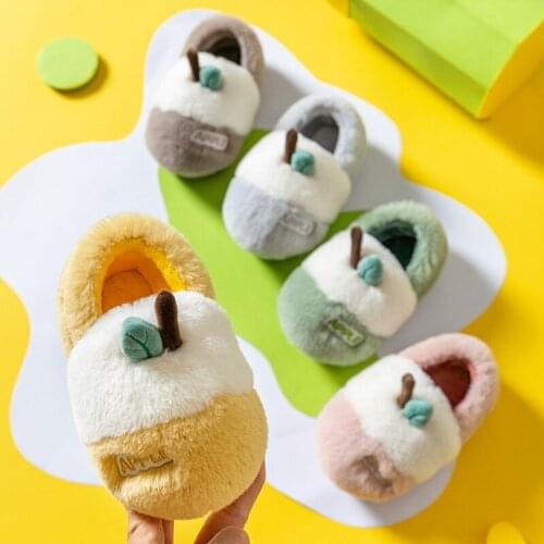 Children Cotton Slippers Winter Baby Girl Indoor Anti-slip Cover Heel Warm BOYS Girls Cute Infants Cotton Slippers