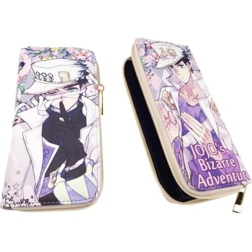 Anime Jojo Bizarre Adventure Long Zipper Wallet Men and Womens Card Holder Purse