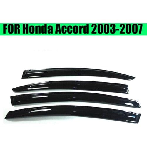 For Honda Accord 7th 2003 2004 2005 2006 2007 4 DOOR Sedan BLACK 3D STYLE WINDOW VISOR SHADE