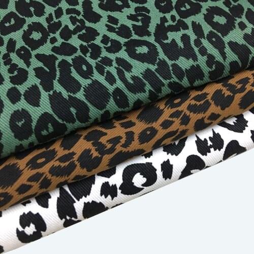 Fashion Pure Cotton Leopard Jeans Fabric After Washed Thick Soft Denim For Pants Tops DIY Handcrafts Telas 100X150cm