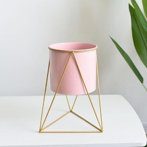 Nordic Style Geometric Metal Iron Flower Pot Succulent Plant Display Ornaments