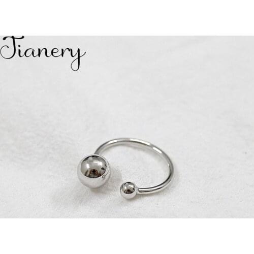 JIANERY Retro Jewelry Silver Color Beads Ball Rings For Women Bridal Engagement Party Antique Rings Wholesale