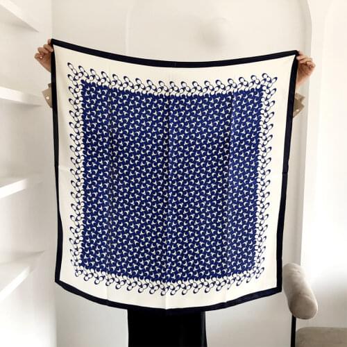 90*90cm Square Silk Twill Scarf Hand Rolled Edges Manual Rolled Scarf