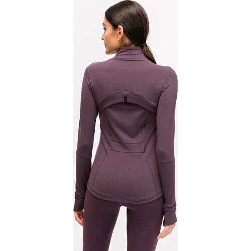 L-78 Autumn Winter New Zipper Jacket Quick-Drying Yoga Clothes Long-Sleeve Thumb Hole Training Running Jacket Women Slim Fitness