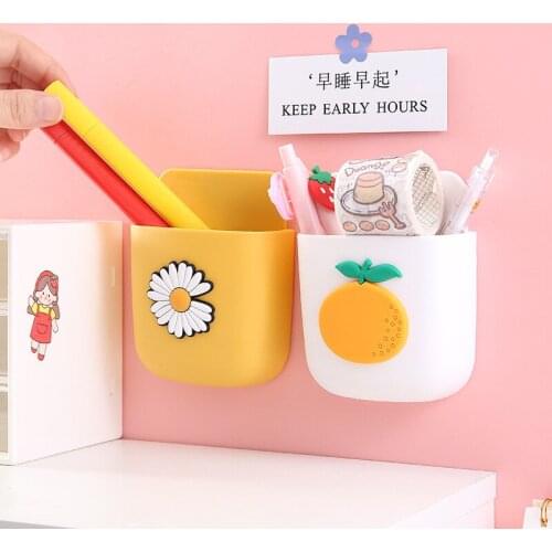 Cute Pencil Holder Wall Mounted Storage Box Organizer Case for Air Conditioner TV Mobile Phone Plug Holder Stand Rack